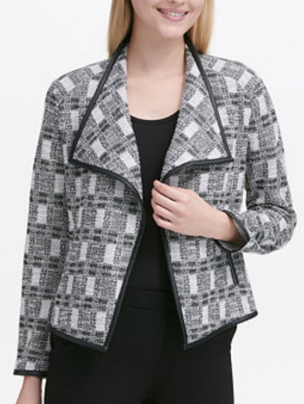 Calvin Klein Metallic Black And White Blazer Size Medium